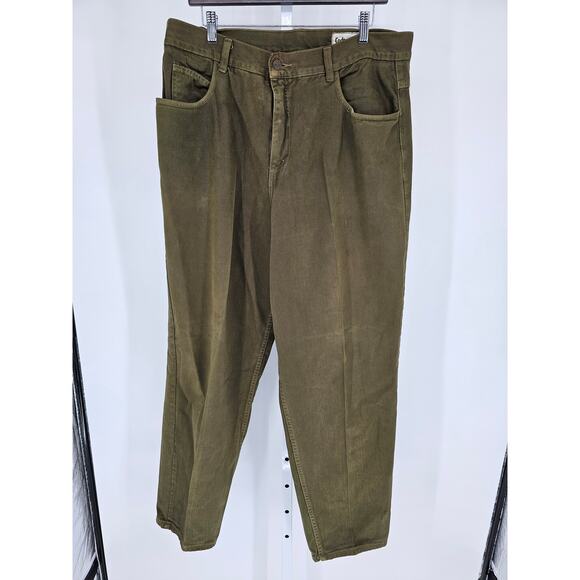 Vintage 1990s Code Zero Mens Sz 38 Tapered Leg Jeans Dark Green Grunge - Picture 1 of 4